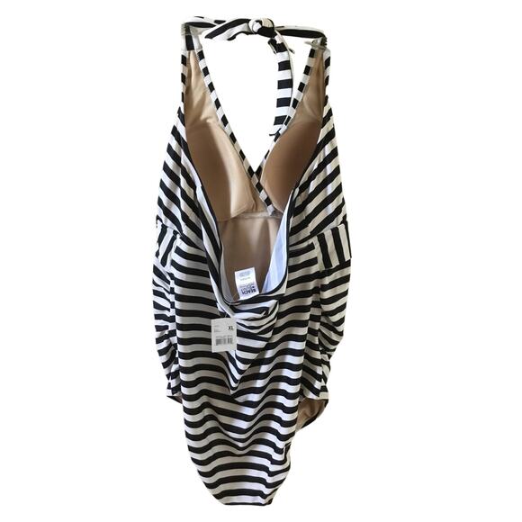 Motherhood Maternity Beach Bump Striped Swimsuit UPF 50+ Size XL New - Picture 5 of 8